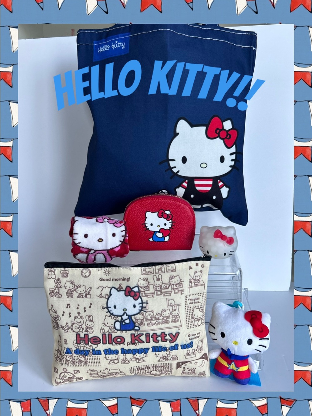 ❤️(HK408) Hello Kitty Adorable 6-Piece Tote Bag Bundle!